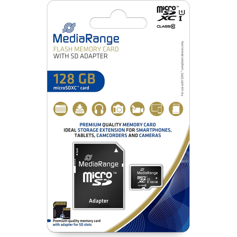 Mediarange  MR945 memory card 128 GB MicroSDXC Class 10 UHS-I