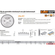 CMT PIŁA DO CIĘCIA MATERIAŁÓW NIEŻELAZNYCH,PCV ORAZ PŁYT LAMINOWANYCH HW D=190 F=30 Z=64 K=2,8/2,2