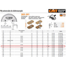 CMT Pjovimo diskas medžiui 216x2,8/30mm Z48 a=-5° Neg. b=15° ATB, CMT