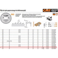 CMT Pjovimo diskas medžiui 216x2,8x30mm Z64 a=-5° Neg. b=15° ATB, CMT