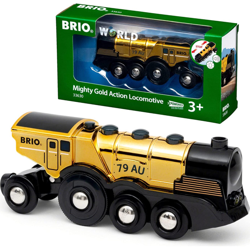 Ravensburger BRIO Golden battery locomotive with light and sound, railway