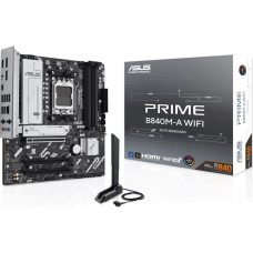 Asus Mainboard|ASUS|AMD B840|SAM5|Micro-ATX|Memory DDR5|Memory slots 4|2xPCI-Express 3.0 16x|1xPCI-Express 4.0 16x|3xM.2|1xHDMI|2xDisplayPort|4xUSB 2.0|2xUSB 3.2|1xUSB-C|1xRJ45|3xAudio port|PRIMEB840M-AWIFI