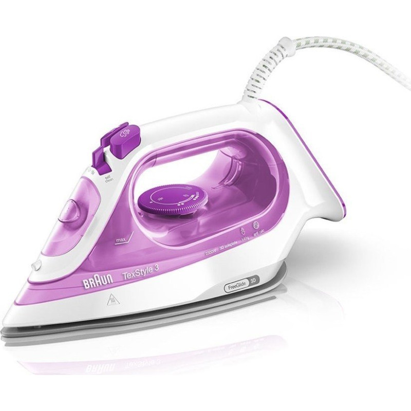 Braun TexStyle 3 SI 3030PU, steam iron (white/purple)