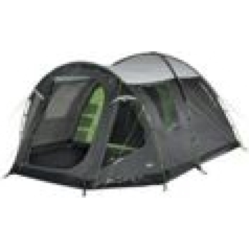 High Peak family dome tent Santiago 5.0 (grey/green, with stem, model 2022)