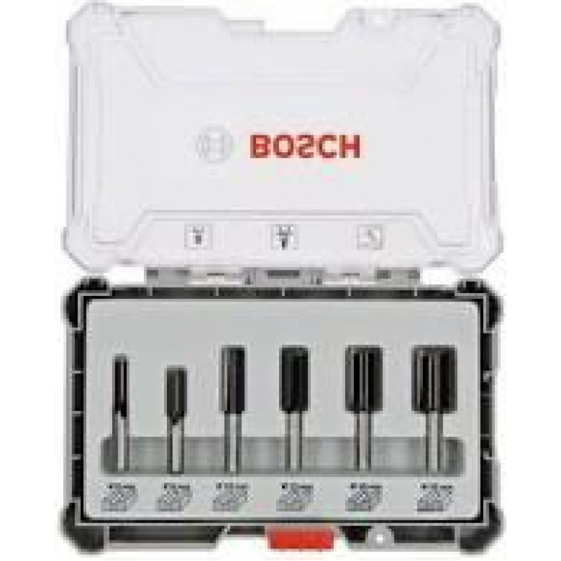 Bosch SET OF STRAIGHT BITS 6PCS 1/4 SHANK
