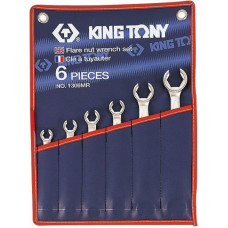 King Tony ZESTAW KLUCZY DO PRZEWODÓW HAMULCOWYCH  CALOWE  5/16" - 7/8" 6el.