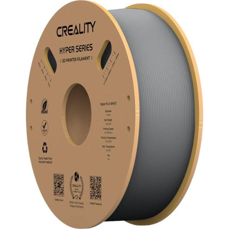 Creality Hyper PLA Filament Grey, 3D Filament (grey, 1 kg, 1.75 mm, on a roll)