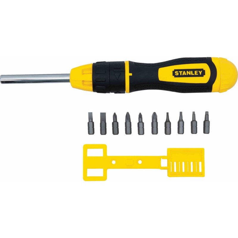 Stanley Multi-Bit screwdriver with rattle and 10 interchangeable tips (68-010)