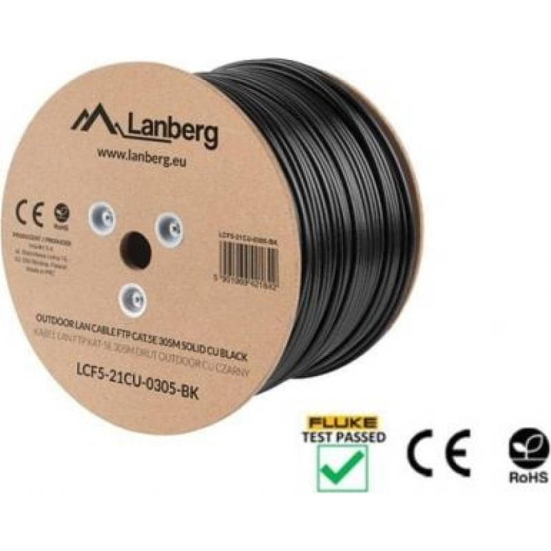 Lanberg Lanberg FTP installation cable, cat. 5e, OUTDOOR CU wire, 305m, black