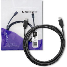 Qoltec USB cable Qoltec USB-C - USB-C 3 m Black (52353)