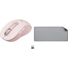 Logitech Mysz Logitech M650 Różowy (910-006254) + Studio Series - MID GREY (956-000052)