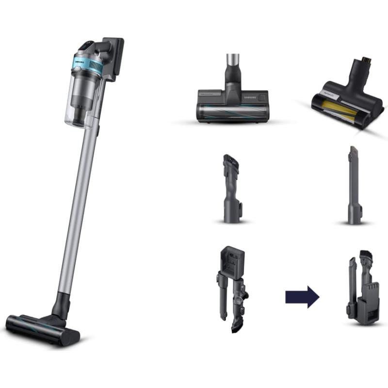 Samsung VS20B75AGR1 Dulkių siurblys-&scaron;luota &bdquo;du viename&ldquo; Baterija Sausa Bemai&scaron;is 550 W Juoda, Mėtų spalva