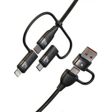 Usams Kabel USB Usams USB-A + USB-C - USB-C + microUSB + Lightning 2 m Czarny