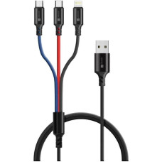 Connect It Magnetický kabel PowerLink 3v1, USB-C / Lightning / MicroUSB, 2m, černá