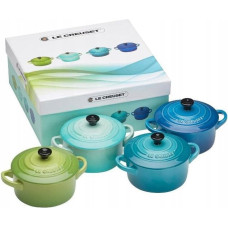 Le Creuset Stoneware Set of 4 petite Casseroles 10x5cm ocean