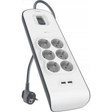 Belkin Surge Prot.Strip 6 outlet 2xUSB-A, 2m Cable BSV604vf2M-V2