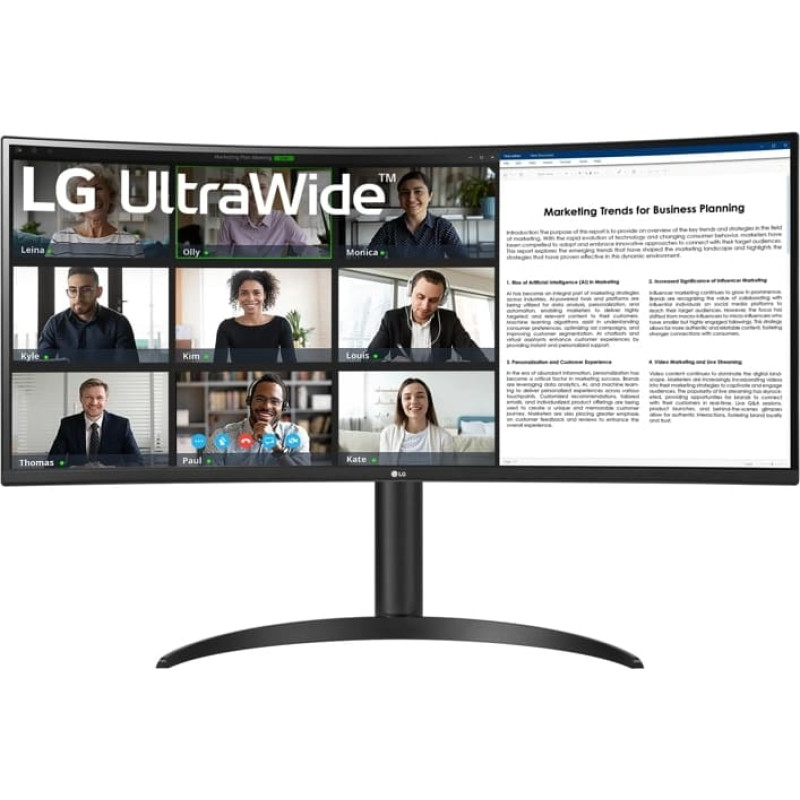 LG 34WR55QK-B kompiuterio monitorius 86,4 cm (34") 3440 x 1440 pikseliai Wide Quad HD Juoda