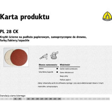 Klingspor KRĄŻEK ŚCIERNY SAMOPRZYCZEPNY 125mm  PL28CK gr. 40 /50szt.