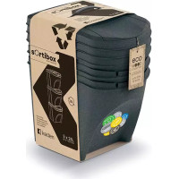 Prosperplast KEDEN KOSZ NA ŚMIECI SORTIBOX 25L SET 3 - ANTRACYT ECO WOOD