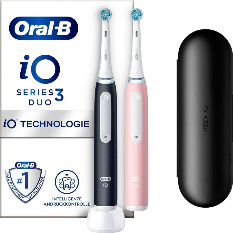 Oral-B Braun Oral-B iO Series 3N Duo, electric toothbrush (black/pink, matt black//blush pink incl. 2nd handpiece)