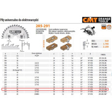 CMT Pjovimo diskas medžiui 235x2.8/1,8x30mm Z36 a=15° b=15° ATB, CMT