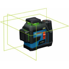 Bosch LASER PŁASZCZYZNOWY GLL 12V-100-33 CG ZIELONY +UCHWYT LB 10 +KLAMRA DK20 1x2,0Ah LB