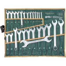 Rockforce KLUCZ PŁASKO-OCZKOWY kpl.25el. (6-32mm) + KLUCZ PŁASKI 36x41mm