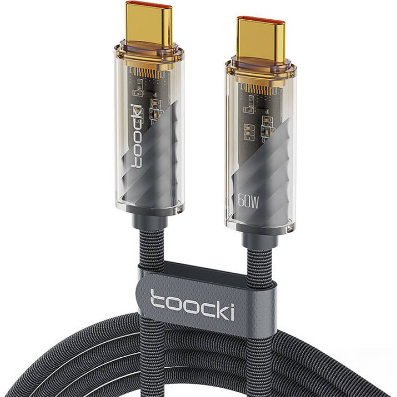 Toocki Charging Cable C-C, 1m, PD 60W (Grey)