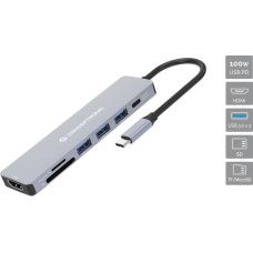 Conceptronic DONN19G knyginių kompiuterių dokas / jungčių replikatorius Vielinis USB 3.2 Gen 1 (3.1 Gen 1) Type-C Pilka
