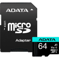 Adata MEMORY MICRO SDXC 64GB W/ADAP./AUSDX64GUI3V30SA2-RA1 ADATA