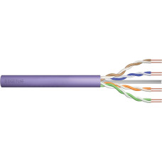 Digitus Kabel teleinformatyczny instalacyjny DIGITUS kat.6, U/UTP, Dca, drut, AWG 23/1, LSOH, 50m, fioletowy, ofoliowany