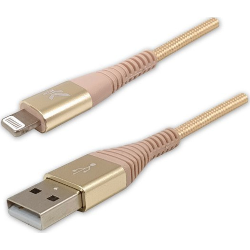 Logo USB cable Logo USB-A - Lightning 2 m Gold
