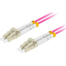 Lanberg PATCHCORD LIGHT HAIR MM LC/UPC-LC/UPC DUPLEX 3.0MM OM4 50/125 LSH 1M VIOLET LANBERG