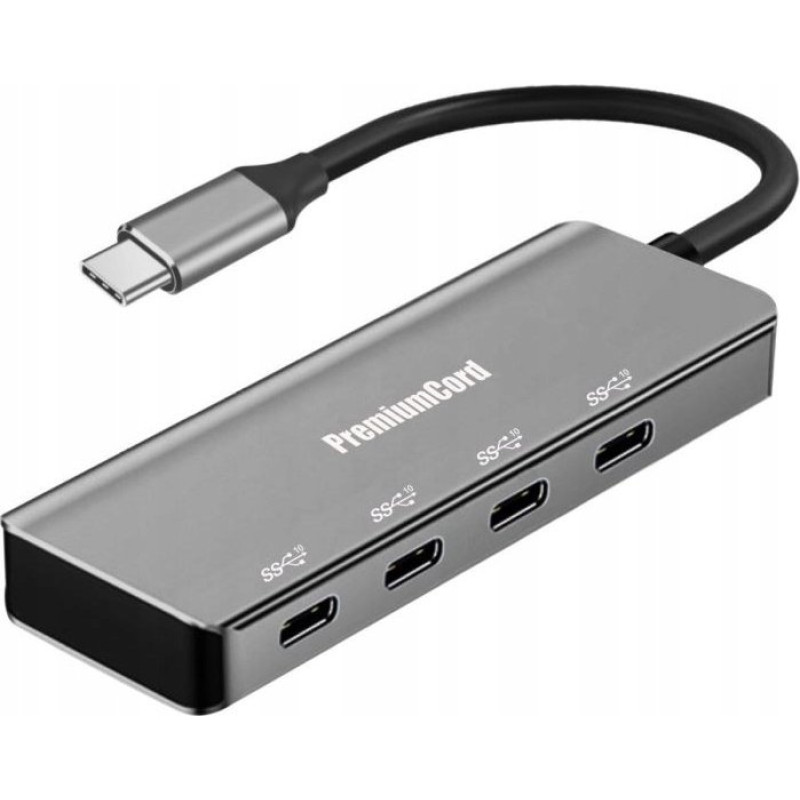 Premiumcord HUB USB PremiumCord PREMIUMCORD Hub USB-C na 4x USB 3.2 Typ-C, 5G SuperSpeed, Aluminum