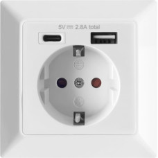 Orno GNIAZDO POJEDYNCZE 2P+Z USB-A +