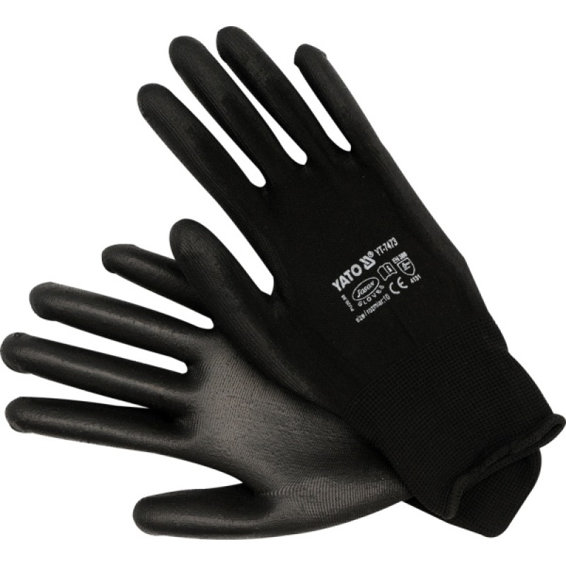Yato Work gloves nylon black 10" (YT-7473)