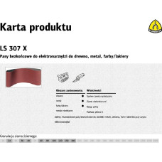 Klingspor PASY BEZKOŃCOWE DO ELEKTRONARZĘDZI LS307X  75mm x 457mm gr. 40 /10szt.