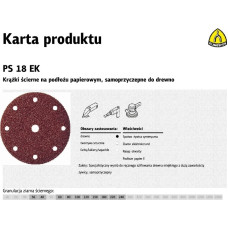 Klingspor KRĄŻEK ŚCIERNY SAMOPRZYCZEPNY 150mm  PS18EK gr.220 GLS1 /50szt.
