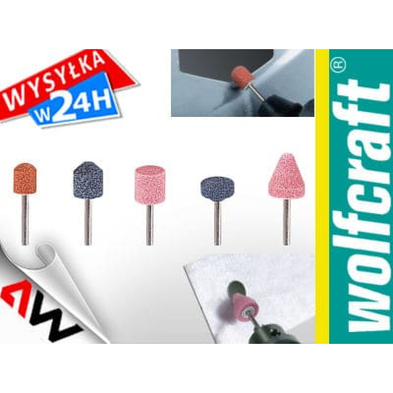 Wolfcraft KAMIENIE SZLIFIERSKIE 5szt. TRZPIEŃ 3mm
