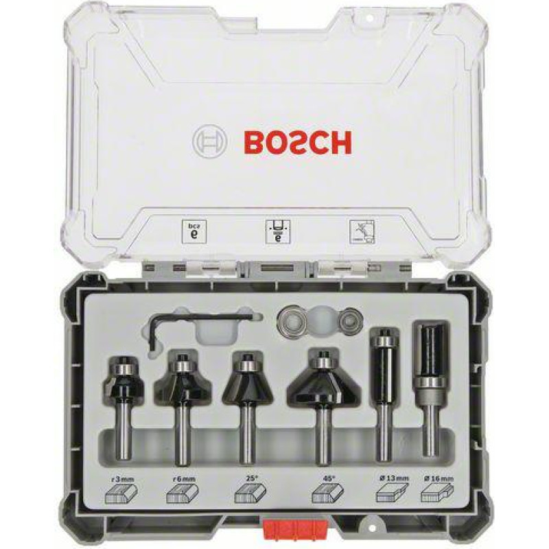 Bosch cutter set 6 pcs Trim & Edging 6mm - 2607017468 shank