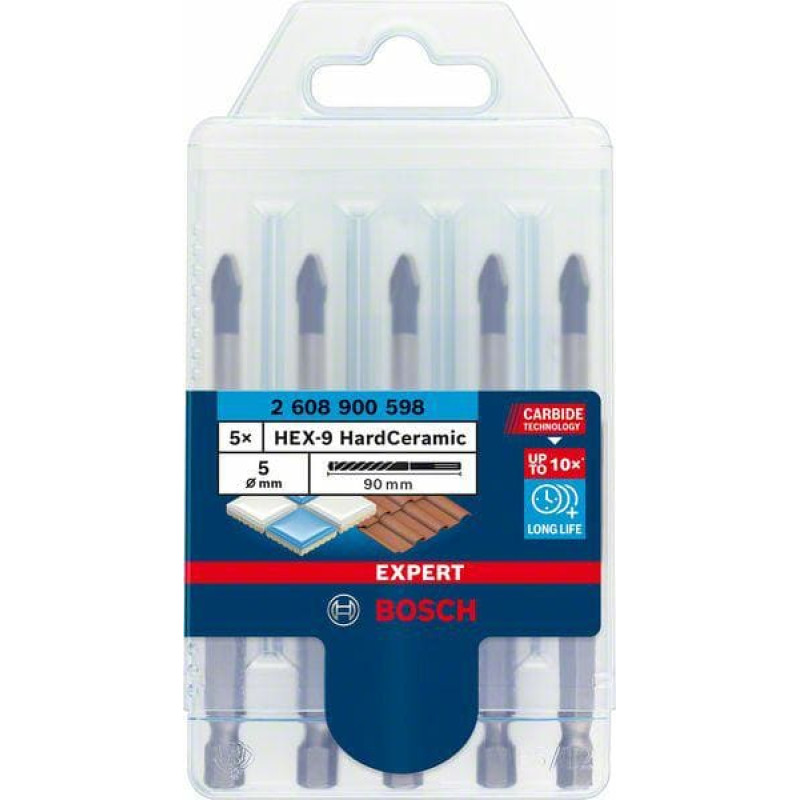 Bosch Expert HEX-9 HardCeramic roof tile drill set, ? 5mm
