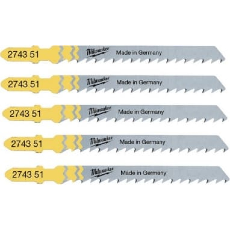 Milwaukee BRZESZCZOT DO WYRZYNARKI T101D 75mm KOMPLET - 5szt. DO DREWNA, PŁYTA, PCV, CZYSTE CIĘCIE