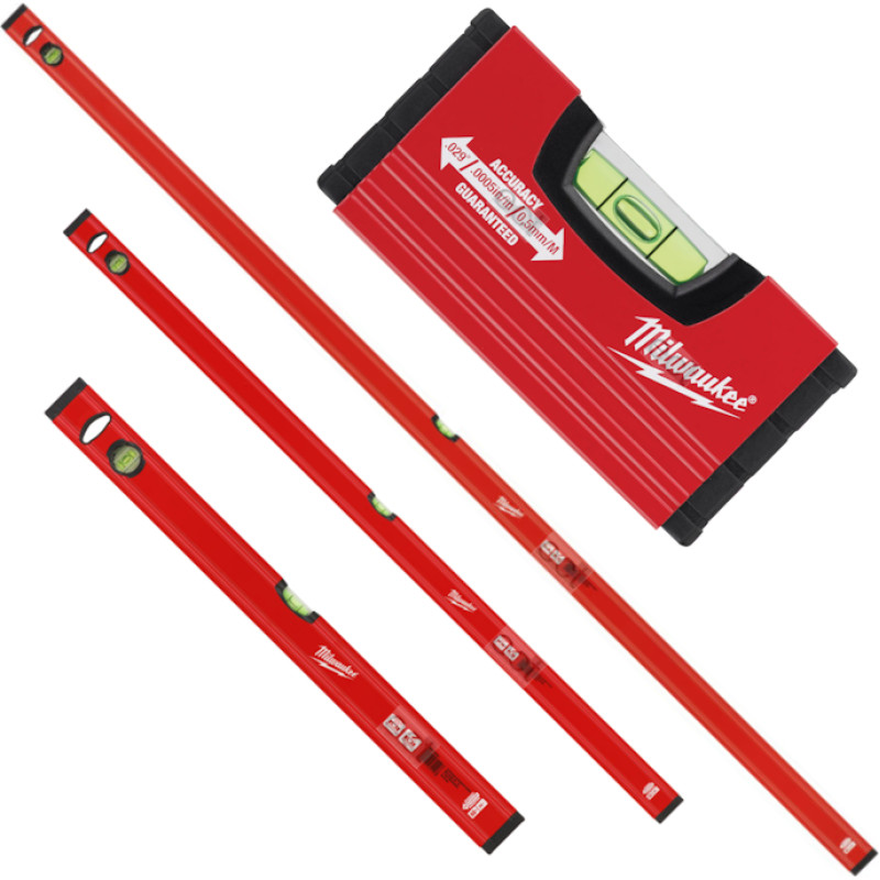 Milwaukee ZESTAW POZIOMNICA SLIM 10/60/120/180cm