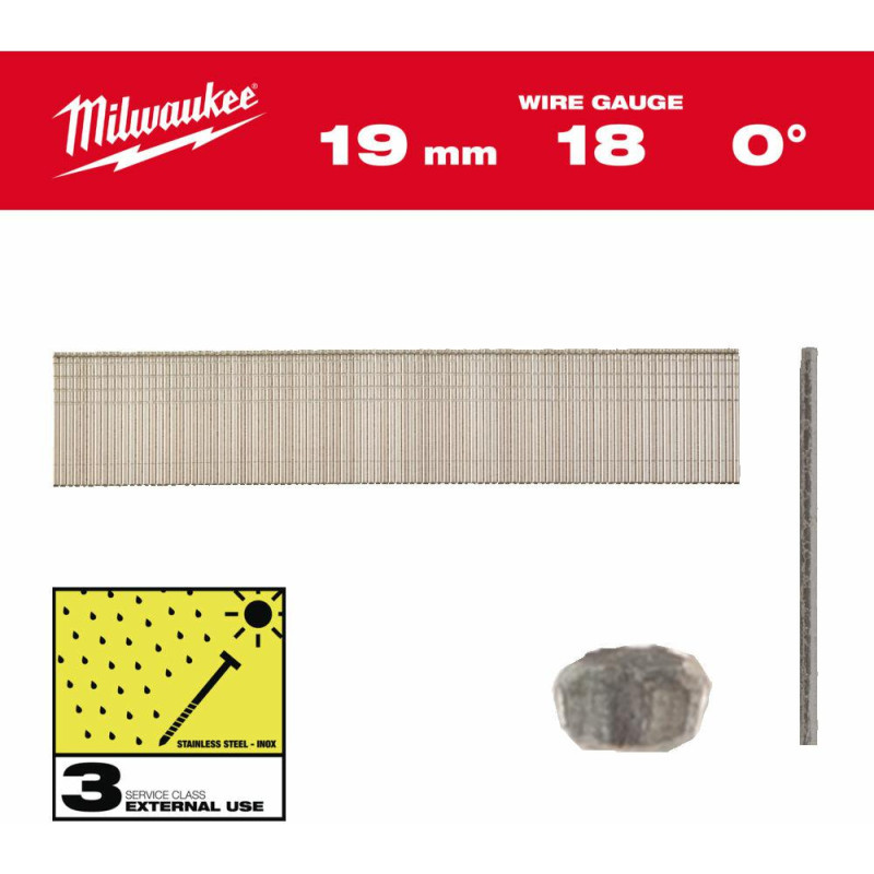 Milwaukee SZTYFTY INOX 18G/19mm /10000szt. - M18FN18GS