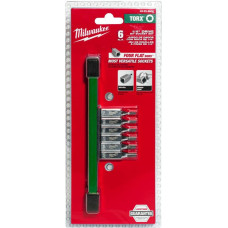 Milwaukee ZESTAW NASADEK TRZPIENIOWYCH  6 szt. 1/4 TORX