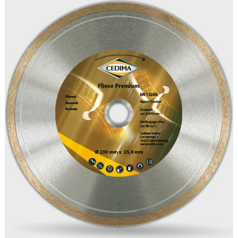 Cedima Deimantinis pjovimo diskas Fliese Maxx 350x2,2/25,4mm, Cedima