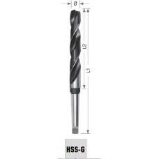 Exact Metalo grąžtas su Morzės kūgio kotu DIN345 HSS-G Ø21,0mm, Exact