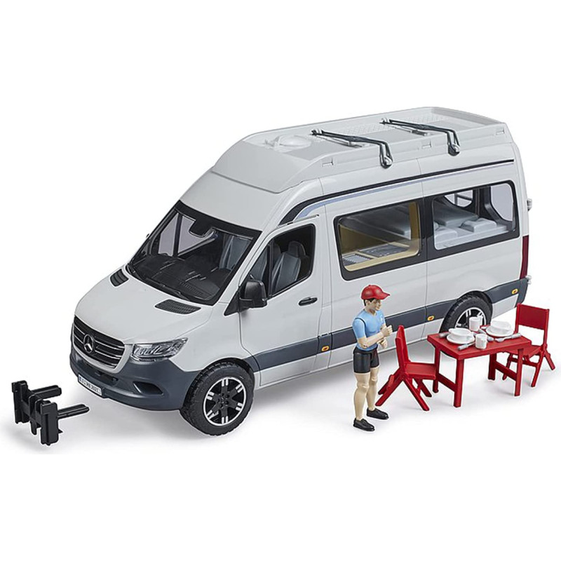 Bruder Mercedes Benz Sprinter Camper with driver, model vehicle (white/black)