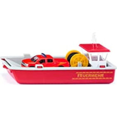 Siku SUPER fire brigade work boat, toy vehicle (red/grey)