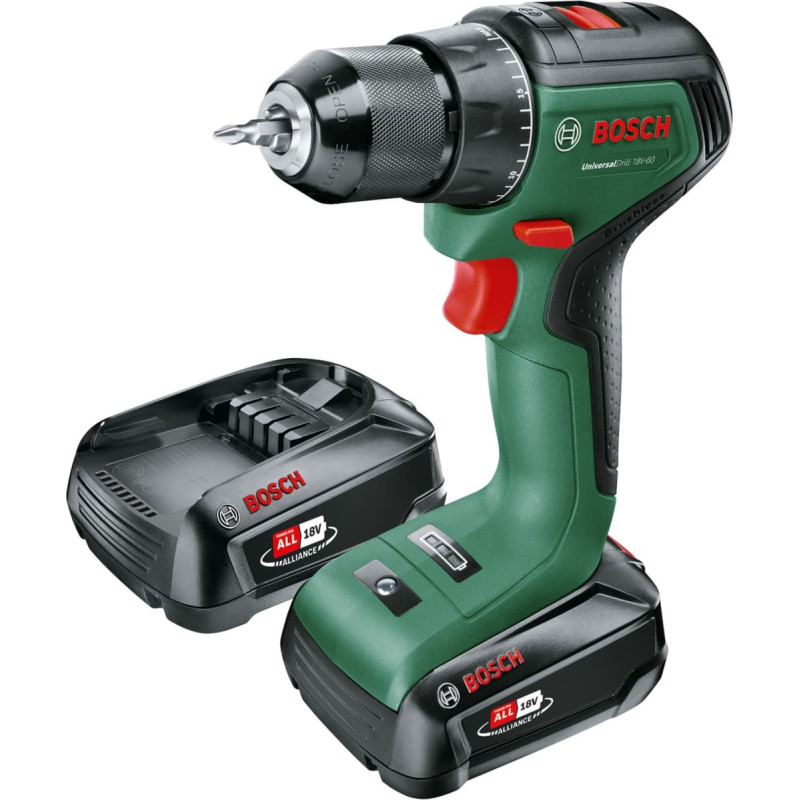 Bosch Universal Drill 18V-60 1900 RPM Beraktė 1,3 kg Juoda, Žalia